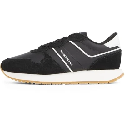 Afbeelding van Tommy Jeans Retro Runner Sneakers laag, Dames, Maat: 39, Black Leer