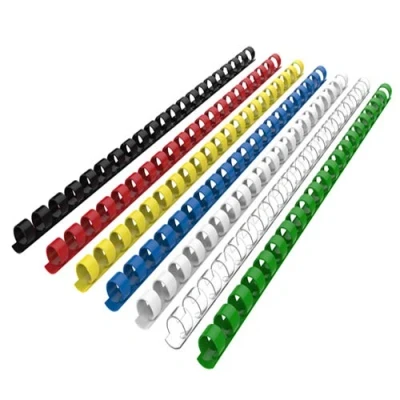 Afbeelding van RAYSON 100 stuks kunststof binderkammen, 21 ringen, 40 vellen (80 g/m²/9,1 kg) bindcapaciteit 8 mm gemengde kleuren A4