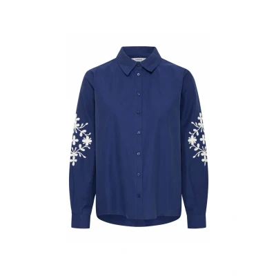 Afbeelding van b.young Hetila 3 Overhemdblouse, Dames, Maat: 44, Medieval blue