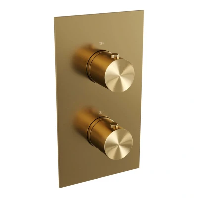 Afbeelding van Brauer Gold Edition inbouwthermostaat inbouwdeel 2 gladde knoppen PVD geborsteld goud