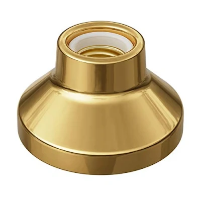 Afbeelding van ledscom.de ELEKTRA Plafondlampfitting, porselein, glanzend goud, 1 x E27 max. 300 W, bardesign, sfeerlamp, lampvoet, vlam, trendy, keuken, eettafel, slaapkamer