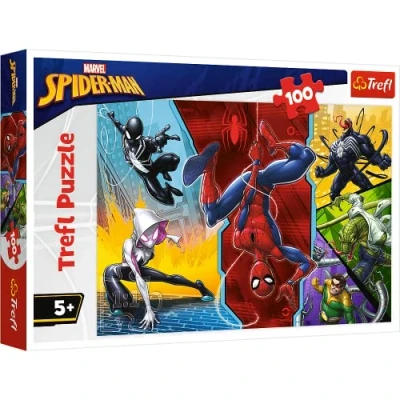Image de Trefl, Puzzle, À l&#039;envers, Marvel Spiderman, 100 Pièces, pour Enfants à partir de 5 ans