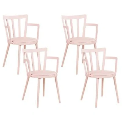 Afbeelding van Beliani MORILL Stoel set van 4 Roze Kunststof