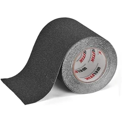 Afbeelding van WELSTIK antislip plakband, 10 cm x 5 m, hoge tractie, veiligheidsband, veiligheidslijm voor buiten, veiligheid op het werk, thuis, zwart