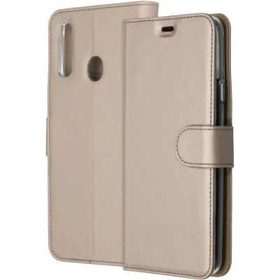 Afbeelding van Samsung Galaxy A20s Hoesje Met Pasjeshouder Accezz Wallet Softcase Bookcase goud