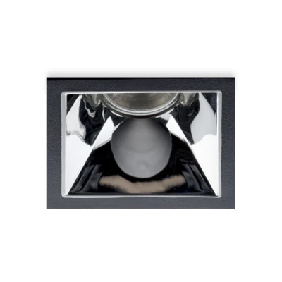 Afbeelding van Inbouwspot Vierkant, Kantelbaar, 85 x 36 mm, Zwart / Chroom GU5.3 MR16 Fitting (12V) Standaard