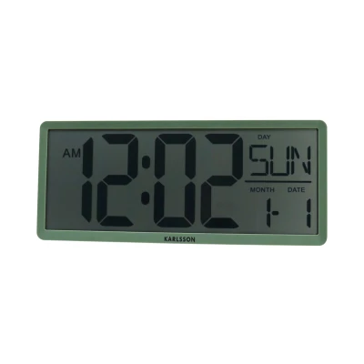 Afbeelding van Karlsson Wand/Tafelklok Retro LCD Jungle groen