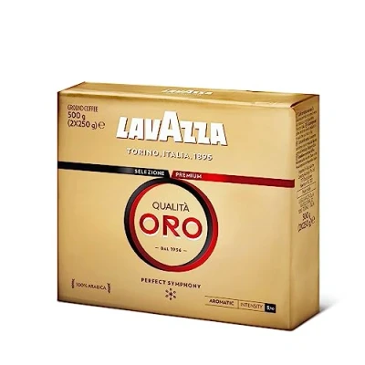Afbeelding van LAVAZZA koffie Moulu Qualità Oro Italiaanse 100% Arabica evenwichtig &amp; aromatisch intensiteit 5 2 x 250 g