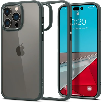 Afbeelding van Spigen Ultra Hybrid iPhone 14 Pro Max Hoesje transparant/groen