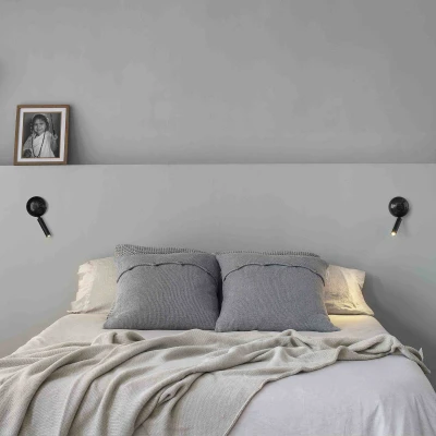 Afbeelding van LED wandlamp Press, zwart