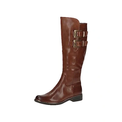 Afbeelding van Caprice Dames 9 25501 41, platte dameslaarzen, Cognac nappa.
