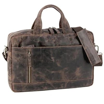 Afbeelding van Juscha Ju 48211 Laptop Aktetas Roberto Romano Palermo Bruin, Echt Leer 28X41X8Cm