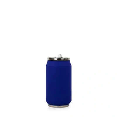Afbeelding van YK Design Thermoskan Soft Touch &quot;Blauw&quot; 280ml 13cm, isoleerdoos, dubbelwandig, roestvrij staal, siliconen afdichting, BPA vrij 1713 8174
