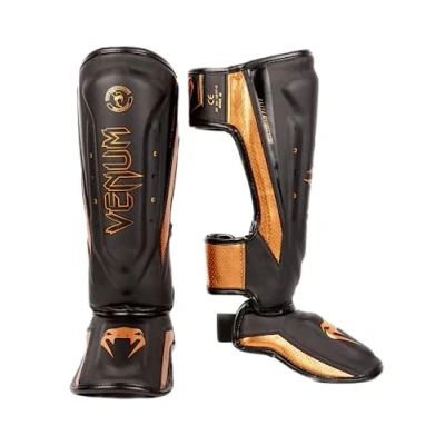 Afbeelding van Venum Elite Evo Kickboks Scheenbeschermers Zwart Brons