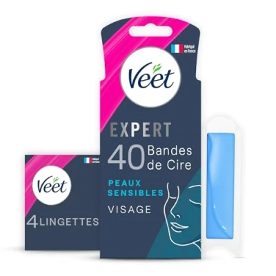 Afbeelding van Veet Expert 40 strips koude was voor het gezicht gevoelige huid perfecte afwerking langdurige ontharing