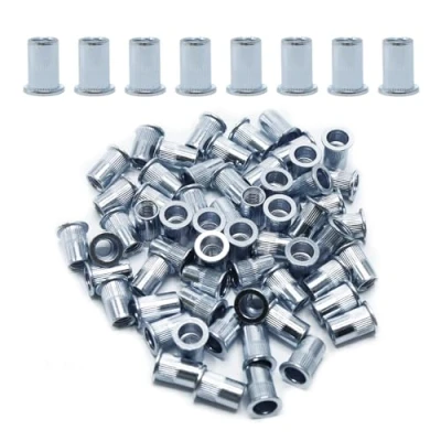 Afbeelding van CCLIFE 60 stuks M10 klinkmoeren en blindklinkmoeren 17 mm x 21 verzinkt koolstofstaal ideale bevestiging voor staal, glasvezel kunststof