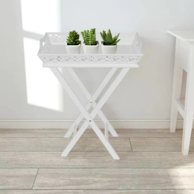 Afbeelding van Bijzettafeltje met blad wit