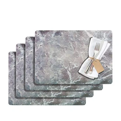 Afbeelding van Westmark Set Placemats, 4 delige Set, Saleen Collectie MARMOR Grijs 43,5 x 30 cm