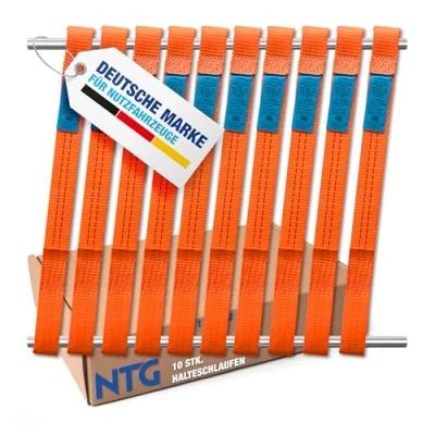 Afbeelding van NTG 10 stuks dubbele gesp riemlussen voor motorfiets spanband 1000 daN sjorlussen motortransport laadriem (10 stuks)