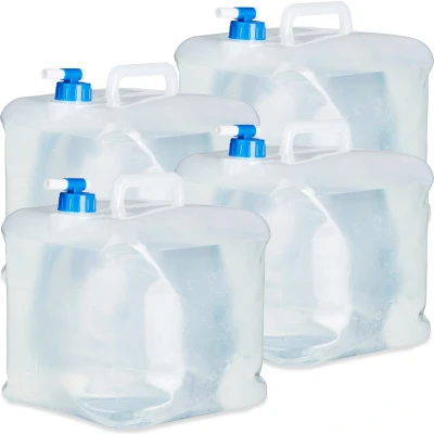 Afbeelding van Relaxdays opvouwbare jerrycans water jerrycan watertank 4 stuks opvouwbaar set 15 Liter