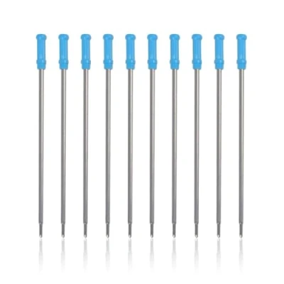 Afbeelding van 10 stuks blauwe metalen vullingen voor balpennen, kantoor en schoolbenodigdheden, balpenaccessoires, leerpapier