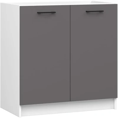 Afbeelding van Onderkast voor Spoelbak OLIWIA S80 / Keukenkast modulaire AKORD Furniture Factory Wit Grafietgrijs 80 x 82 46 cm