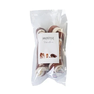 Afbeelding van Petstyle Living Geknoopt Bot Multicolor Met Kip 15 16,5 CM 2 STUKS
