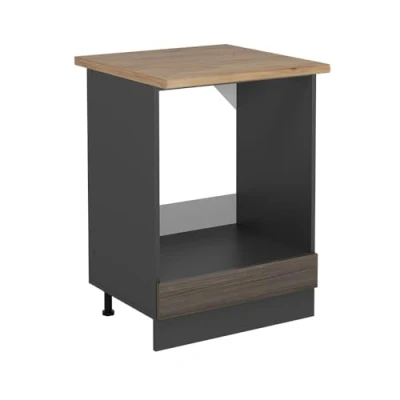 Afbeelding van Vicco Ovenombouwkast R Line, Edel grijs/Antraciet, 60 cm , WB Eik