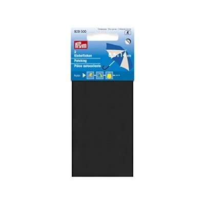 Image de Prym Réparation De Patchs en Nylon, Dimensions : 6.5 cm x 14 Cm, Noir