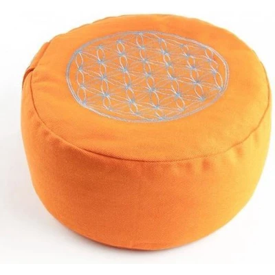 Afbeelding van Berk Inner Worlds Mediatiekussen, symbool bloem van het leven, oranje