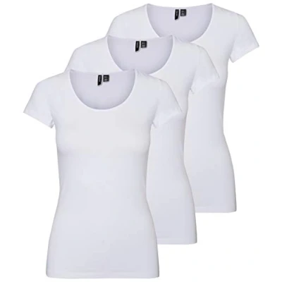 Afbeelding van VERO MODA Vmmaxi Dames T Shirt My Ss Soft U Neck Noos, wit (3 x glanzend)