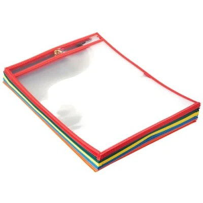 Afbeelding van Amazon Basics 25 stuks whiteboard opbergzakken van metaal, stof, polyester, koper, polyvinylchloride (PVC), meerkleurig, 21,6 x 28 cm