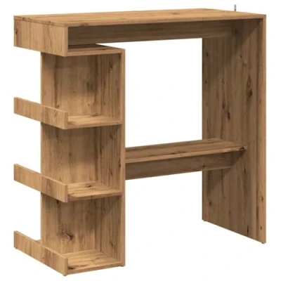 Afbeelding van vidaXL Bartafel met opbergrek 100x50x101,5 cm artisanaal eikenkleurig