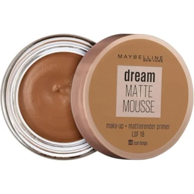 Afbeelding van Maybelline Dream Matte Mousse 48 zonnig beige foundation (crème, pot, beige, normale huid, vette gevoelige mat en Italië)