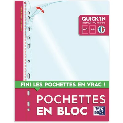 Image de OXFORD BLOC 40 POCH PERF A4 PP 9/100