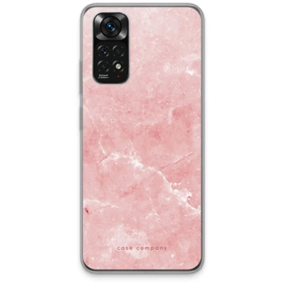 Afbeelding van Case Company® hoesje geschikt voor Xiaomi Redmi Note 11S Roze marmer Soft Cover Telefoonhoesje Bescherming aan alle Kanten en Schermrand