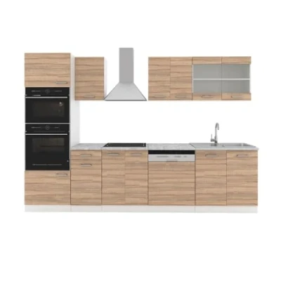 Afbeelding van Vicco keuken &quot;R Line&quot;, met hoge kast, zonder werkblad, Sonoma/wit, 300 cm