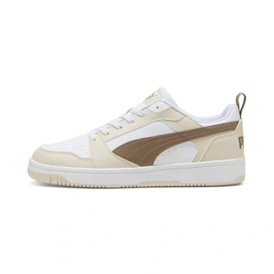 Afbeelding van Puma Rebound V6 Low Sneakers, uniseks, Wit Totally Taupe Alpine Snow