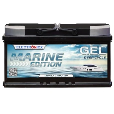 Afbeelding van Electronicx Marine Edition 12 V 120 Ah gelbatterij zonnebatterij voor caravans, camper