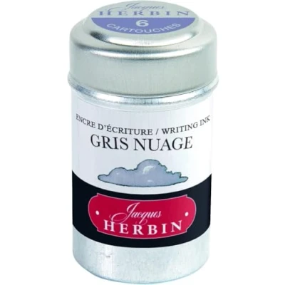 Image de Herbin Boîte de 6 cartouches d&#039;Encre standard Gris Nuage