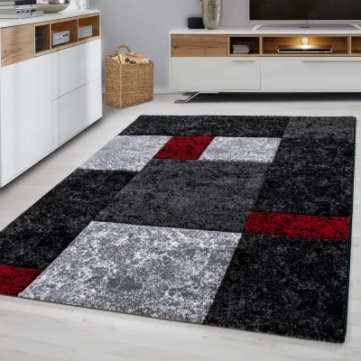 Afbeelding van Modern Vloerkleed Rood / Grijs Laagpolig 80x300 cm