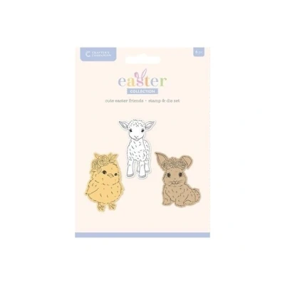 Afbeelding van CC Easter Mini Collectie Snijmal/Clearstamp Cute Friends