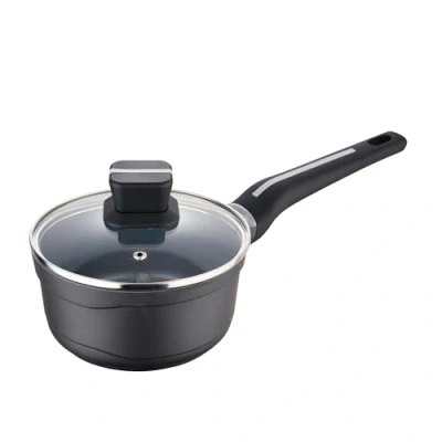 Afbeelding van Sauspan met deksel San Ignacio Bistro SG6424 Aluminium Mat zwart (Ø 16 x 8 cm)