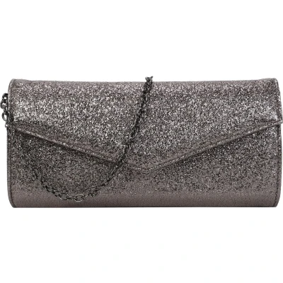 Afbeelding van Buffalo Secco Glitter Clutch, Dames, Maat: One Size, Dark grey