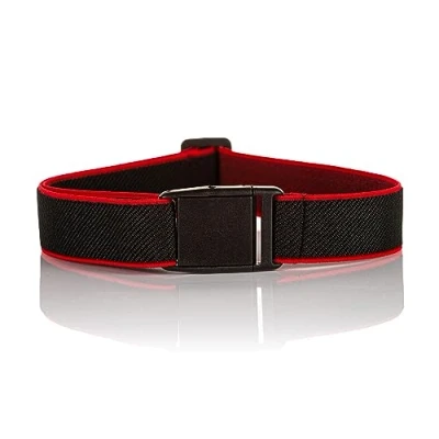 Afbeelding van Olata Elastische riem voor kinderen, met gesp van kunststof (1 tot 15 jaar), Zwart/Rood