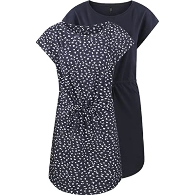 Afbeelding van Only Dames Jurk ONLMAY S/S DRESS 2er Pack regular fit Blauw L Rundhals Volwassenen