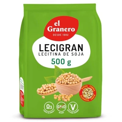 Afbeelding van El Granero Integral Lecigran, sojalectine 500 g Rijk aan vitaminen en mineralen Bevordert de darmtransit GM vrij Geschikt voor veganisten