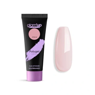 Afbeelding van Glam&#039;Up Paris Semi permanente polygel buisverlengingsgel uv nagelopbouwgel kunstdesign voor nagels eenvoudig te gebruiken lange houdbaarheid lichtroze