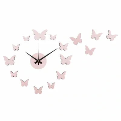 Afbeelding van Karlsson wandklok DIY Butterfly roze