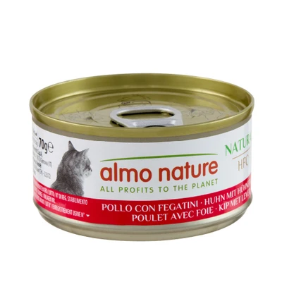 Afbeelding van Almo Nature HFC Natural 6 x 70 g Kip met Kippenlever